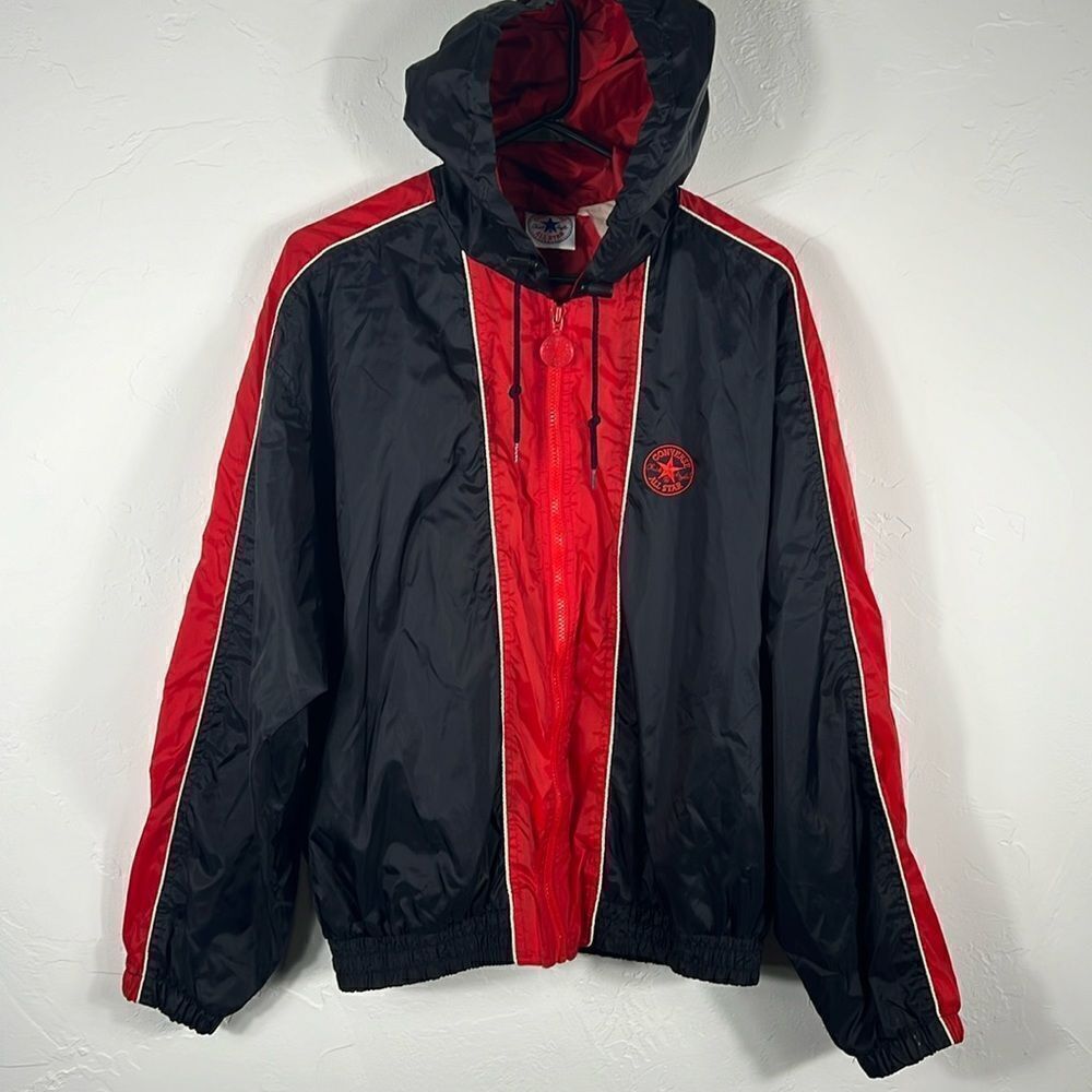 🔥 True Vintage CONVERSE ALL-STAR Chuck Taylor Jacket Nylon‎ Mesh Lined Full Zip
